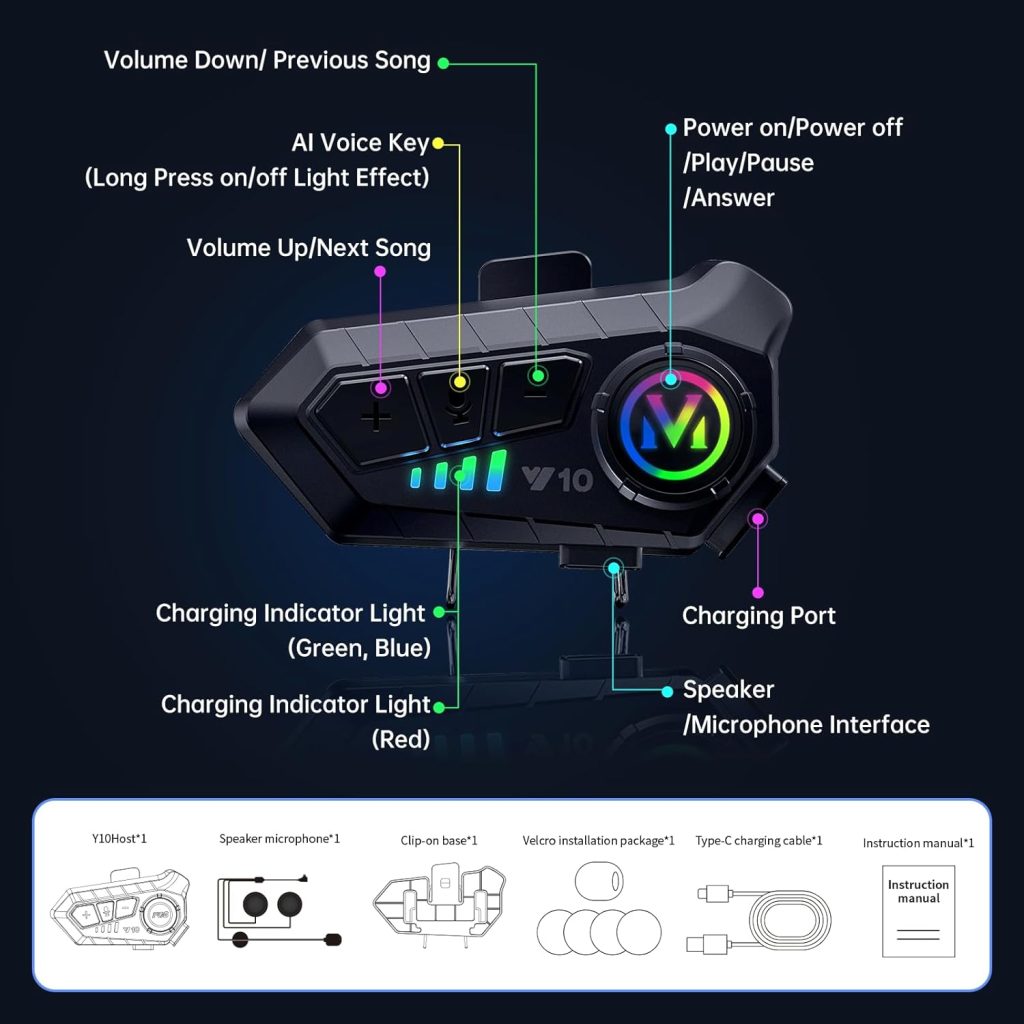 Helmet Bluetooth earphones