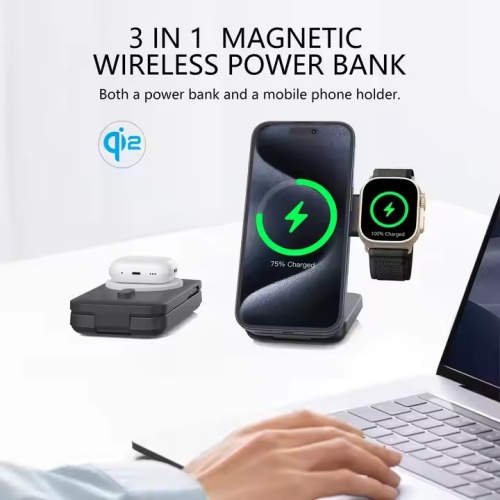 10000mAh Qi2 15W Foldable 20W PD Magnetic Battery Stand