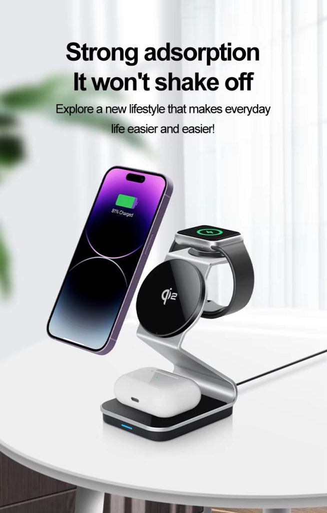 Qi2 Magnetic 3 in 1 wireless charger Qi2 wireless charger compatible with iPhone 14 15 16 series and iWatch