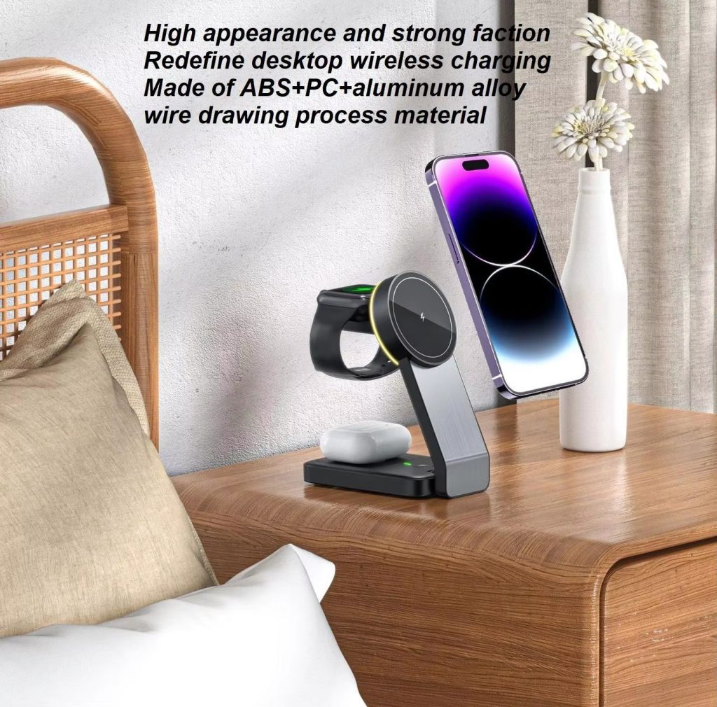 Multifunctional Wireless Charger For iphone For Samsung Foldable Phone Holder Station 15w Fast Charger Custom Logo 2025 New Qi